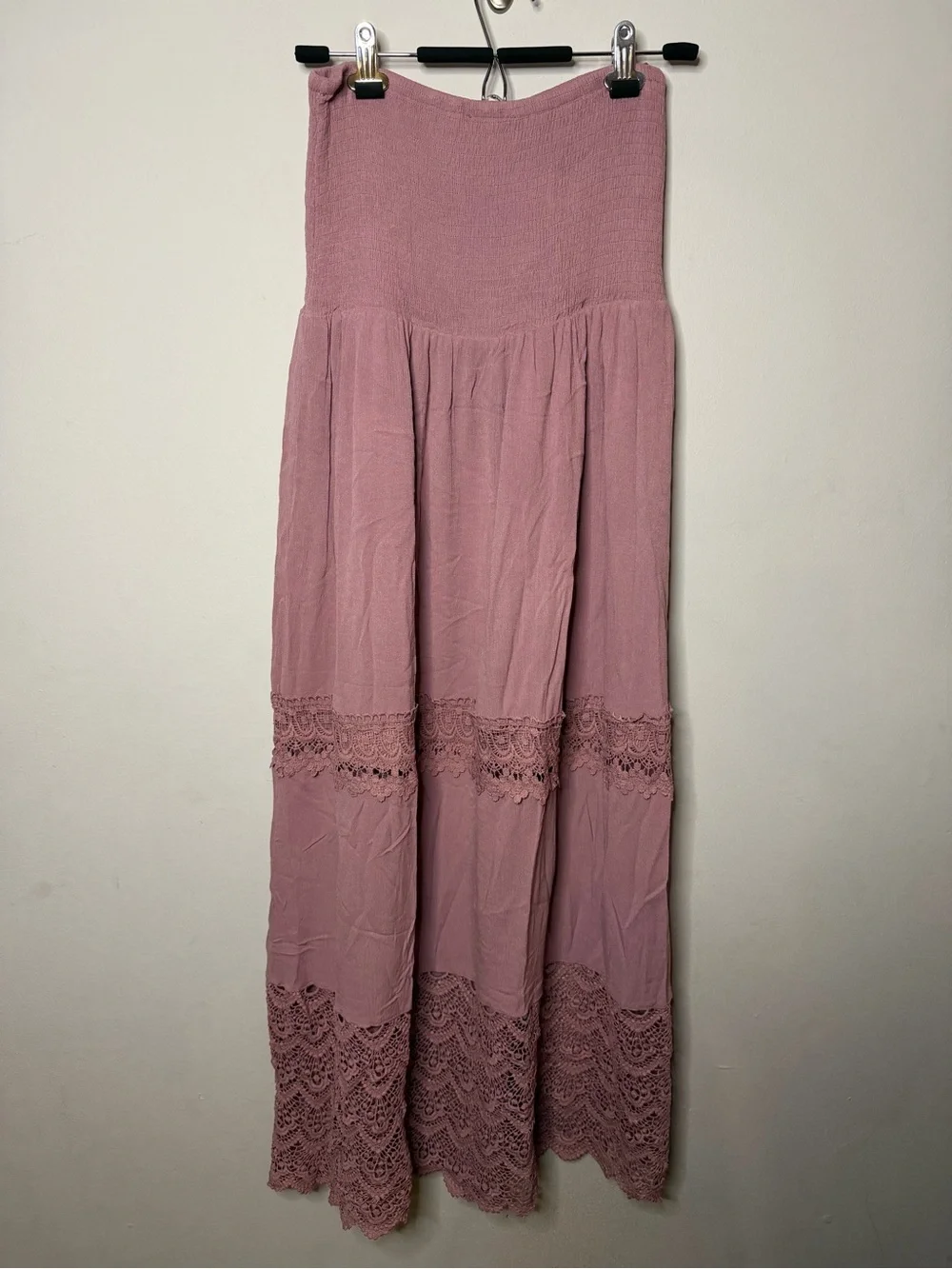 eesome Pink Strapless Crochet-Trim Maxi Dress - Picture 6 of 8